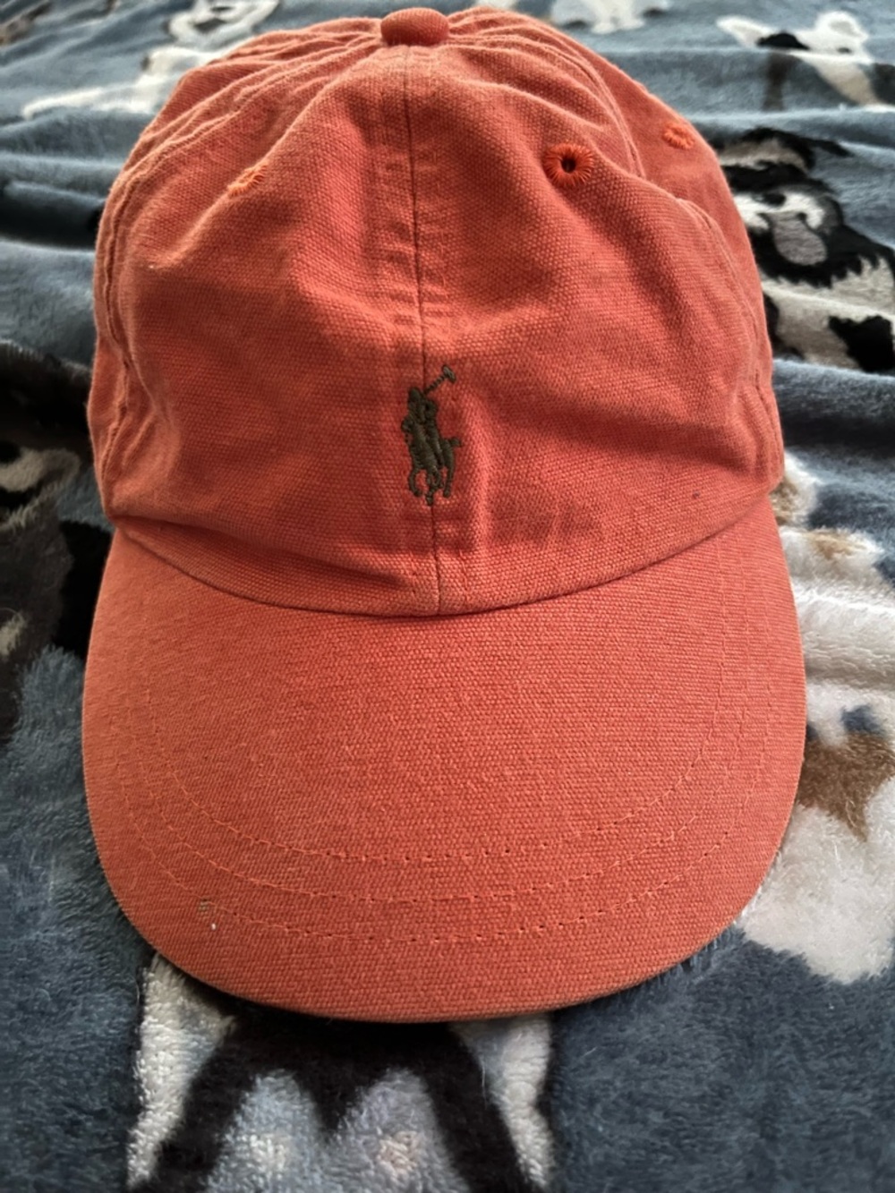 Ralph Lauren Coral Cotton Polo Cap with Olive Pony